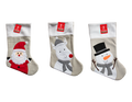 Grey Embroidered Felt Stocking (46cm x 20cm)