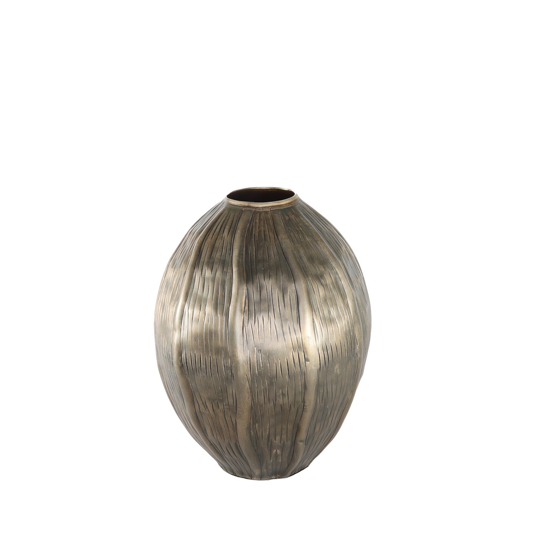 Antique Gold Eros Seed Metal Vase (22.5cm)
