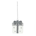 White and Silver Gift Hanging Decoration (7.5cm)