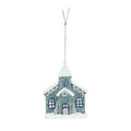 Blue Church Hanging Decoration (10cm)