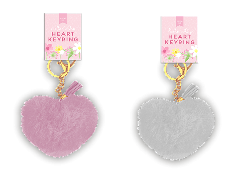 Mothers Day Heart Plush Keyring (Assorted)