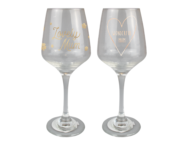 Mothers Day Printed Wine Glass (Assorted)