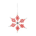 Red and White Snowflake Hanging Decoration (20cm)