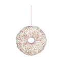 Pink and White Glitter Donut Hanging Decoration (16cm)