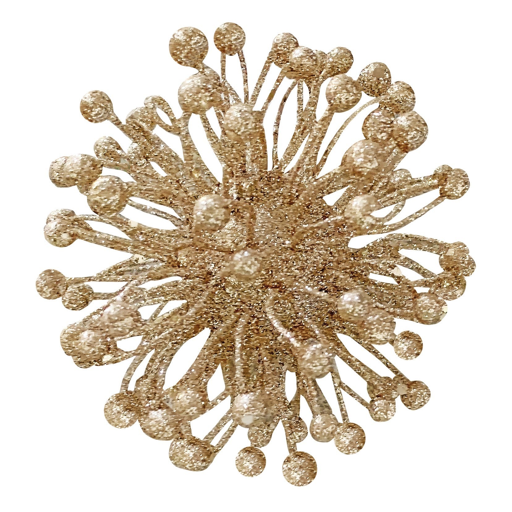 Gold Glitter Flower Pom Pom Hanging Decoration