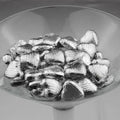 Silver Foiled Dark Chocolate Hearts (1kg)