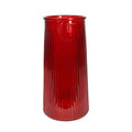 Red Tall Ribbed Graduated����Glass Vase (32cm)����