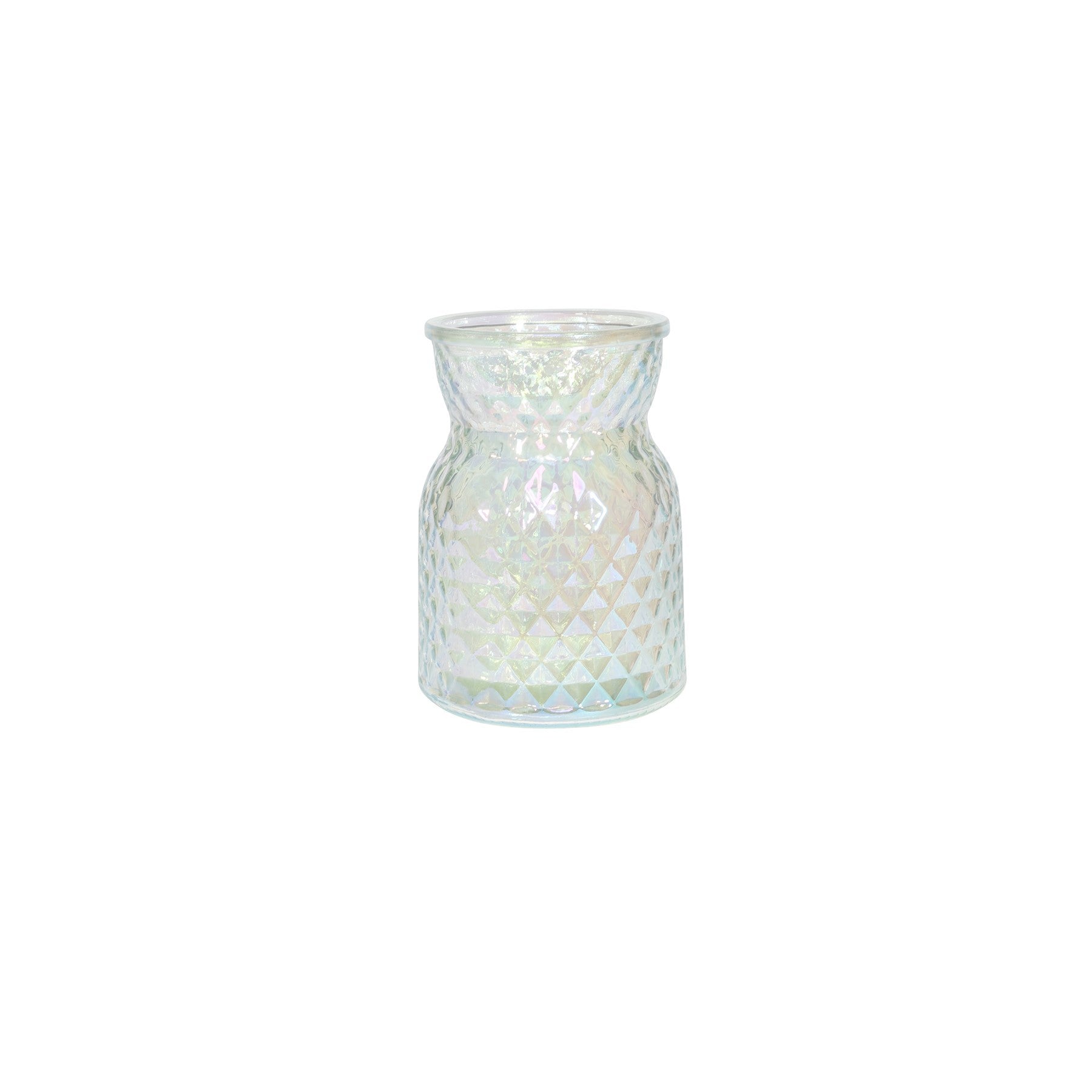 Meadow Flower Vase with Diamond Embossed Pattern &amp; Iridescent����Finish (13.5cm)