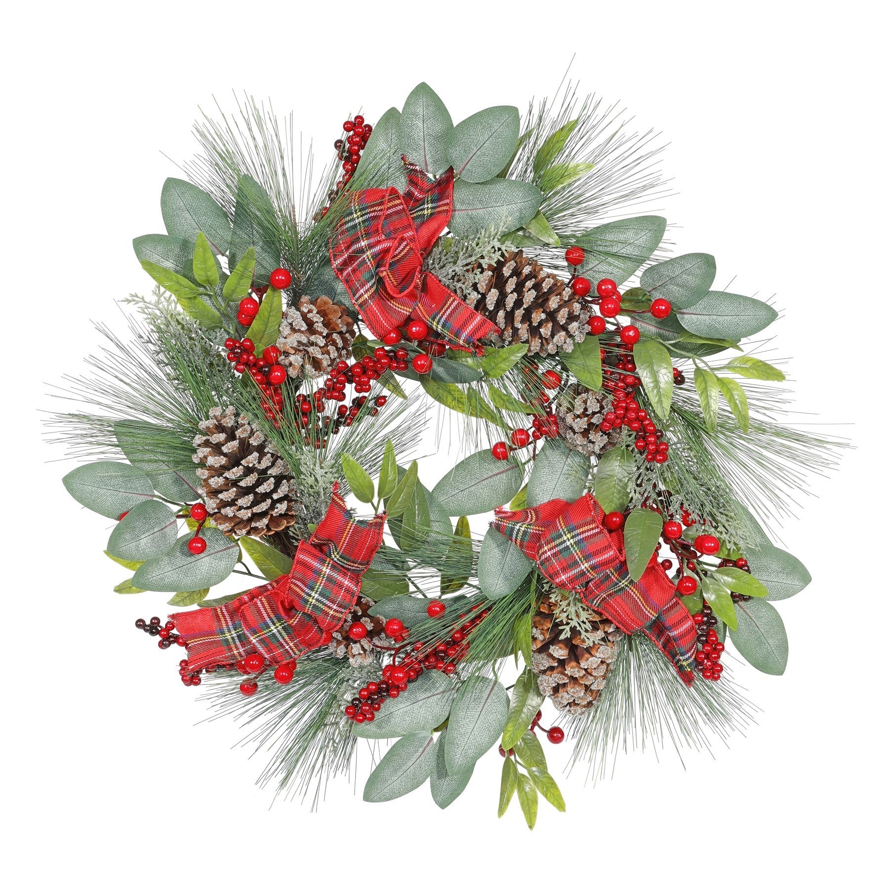Red Berry and Cone Wreath (60cm)