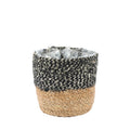 Natural &amp; Black Seagrass Basket (13cm x 13cm)
