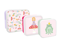 Pack of 3 Girls Printed Food Boxes (Princess &amp; Unicorns Assorted)