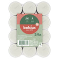 Bolsius Clear Cup Tealights - White (24 Pack)