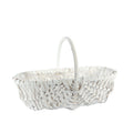 White Oval Split Willow Basket with Handle and Liner (42cm)