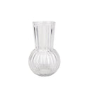 Clear Rochelle Fluted Vase with Onion Base (20cm)