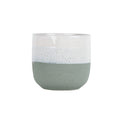 Hortus Green &amp; White Bordeaux Stoneware Pot (20cm H x 22cm Dia)