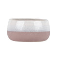 Hortus Pink &amp; White Bordeaux Stoneware Pot (13.5cm H x 25.5cm Dia)