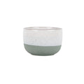Hortus Green &amp; White Bordeaux Stoneware Pot (12cm H x 17cm Dia)