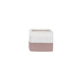 Hortus Pink &amp; White Bordeaux Stoneware Cube (9.5cm H x 10.5cm W)