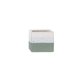 Hortus Green &amp; White Bordeaux Stoneware Cube (9.5cm H x 10.5cm W)
