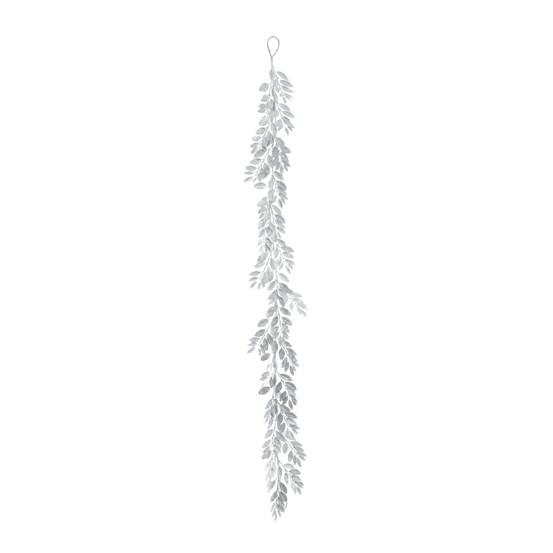 Glitter Leaf Garland - Silver (180cm)