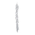 Glitter Leaf Garland - Silver (183cm)