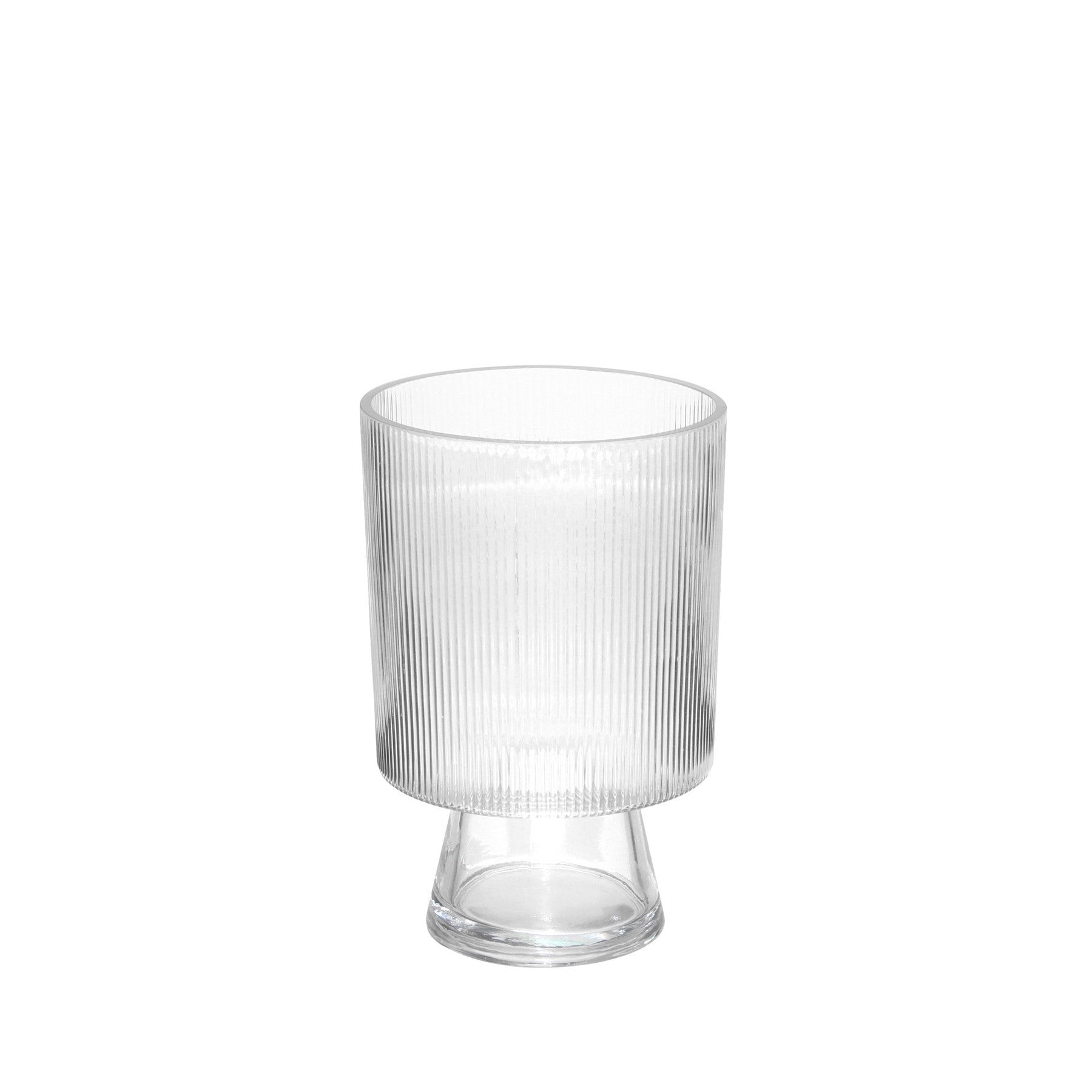 Clear Raised Ribbed����Vase (21cm)