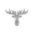 Silver Glitter Reindeer Head Hanging Decoration