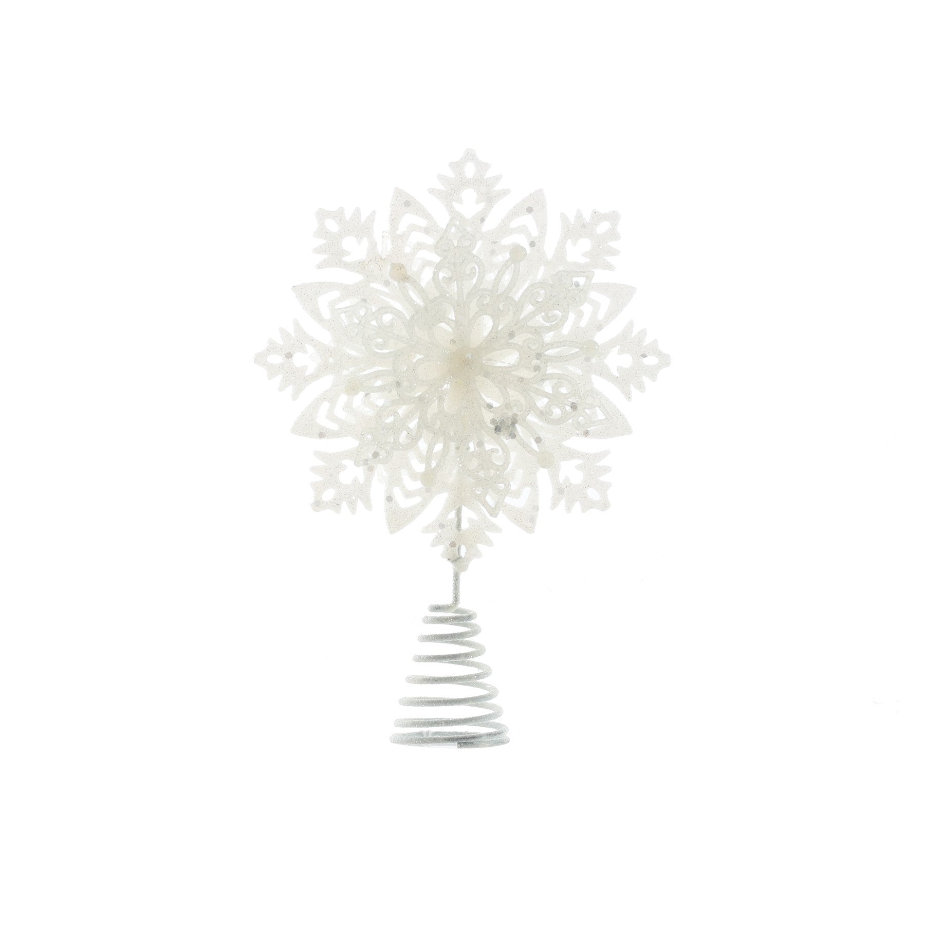 Glitter Snowflake Tree Topper - White (23cm)