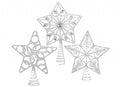 Silver Luxury Glitter Tree Topper (Assorted)