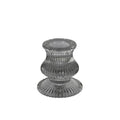 Grey Eliza Glass Taper Candle Holder (6cm)