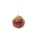 Sequin Encrusted Hanging Decoration - Red &amp; Gold - (Small)