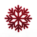Flocked Snowflake Hanging Decoration - Burgundy  (22cm)