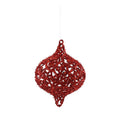 Red Filigree Glitter Onion Hanging Decoration (18cm)