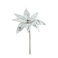 Single Sequin Poinsettia - Silver (40cm)