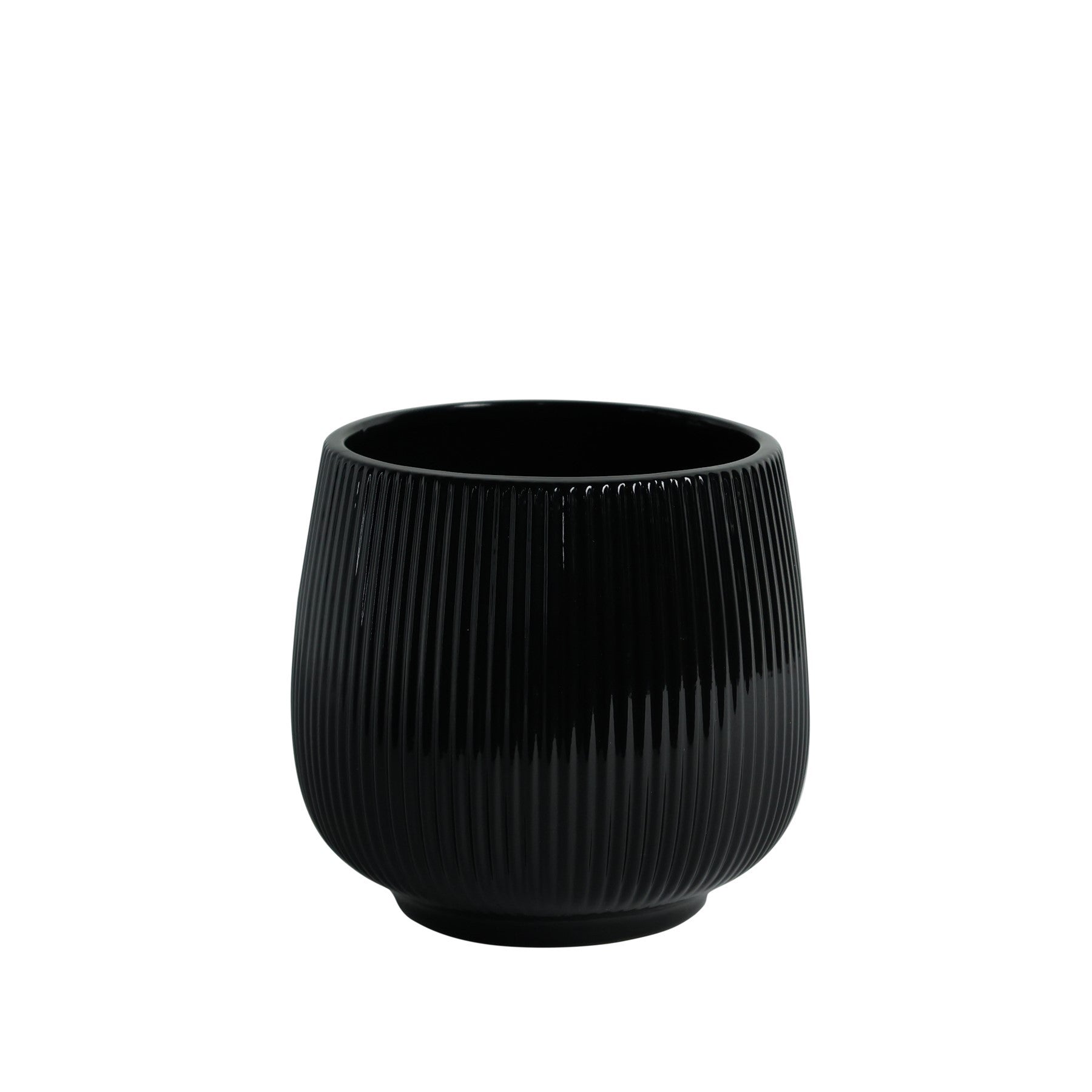 Glossy Black Hortus Lisbon Pot (12.5x13cm)
