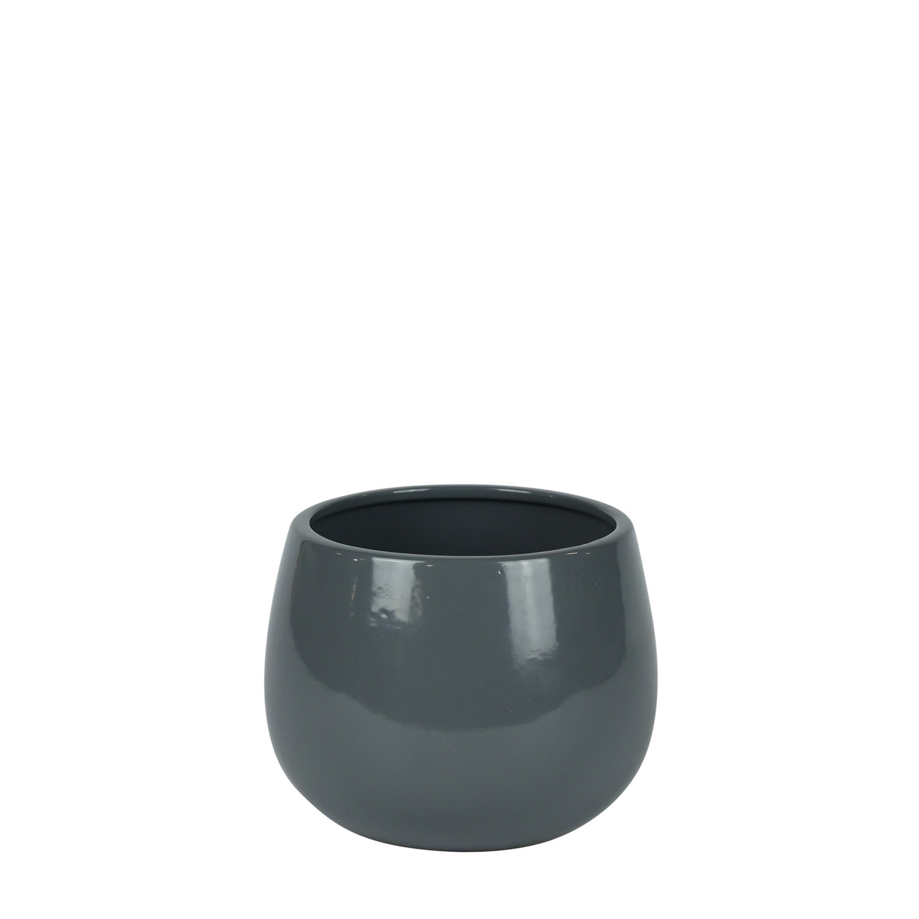 Glossy Grey Hortus Pot (12x11cm)
