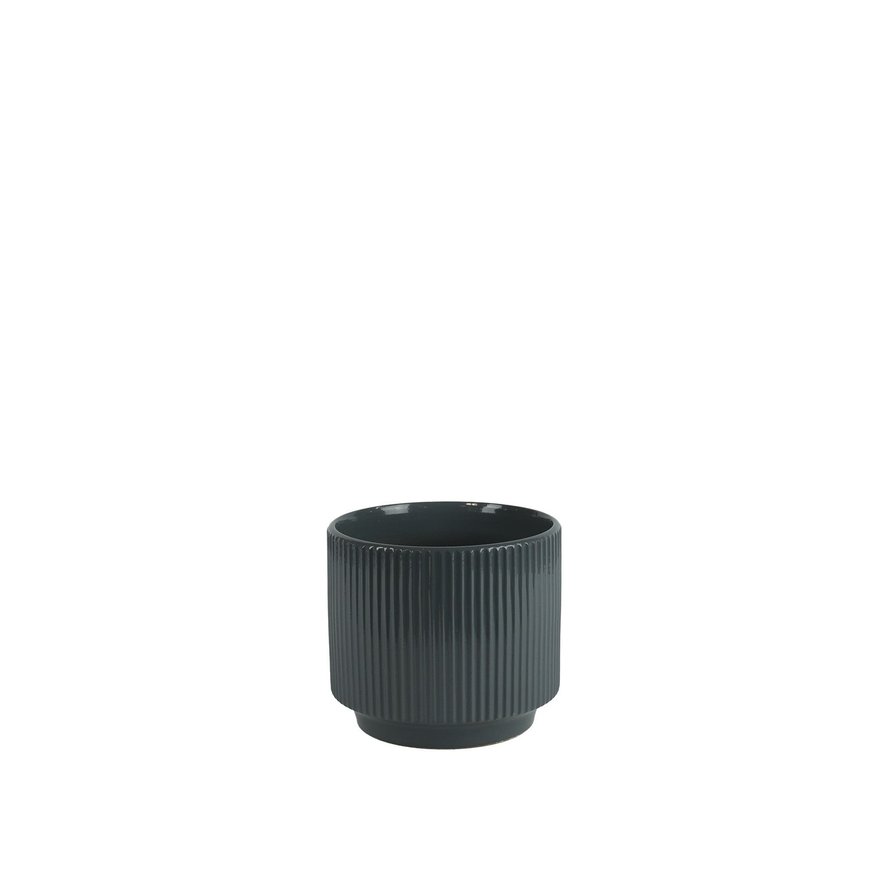 Glossy Grey Hortus Tokyo Pot (16x14cm)