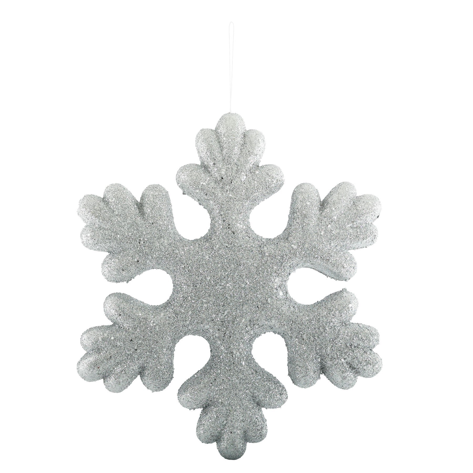 Silver Glitter Snowflake Hanging Decoration (36cm)