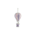 Medium Hot Air Balloon with Santa - Hanging Decoration - Pink / Lilac  (12cm)