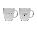 Valentines Printed Glass Coffee Cup- 350ml