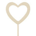 White Wooden Heart Pick