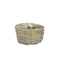 Natural Light Grey Round Wood Chip Planter Basket (18cm Dia)