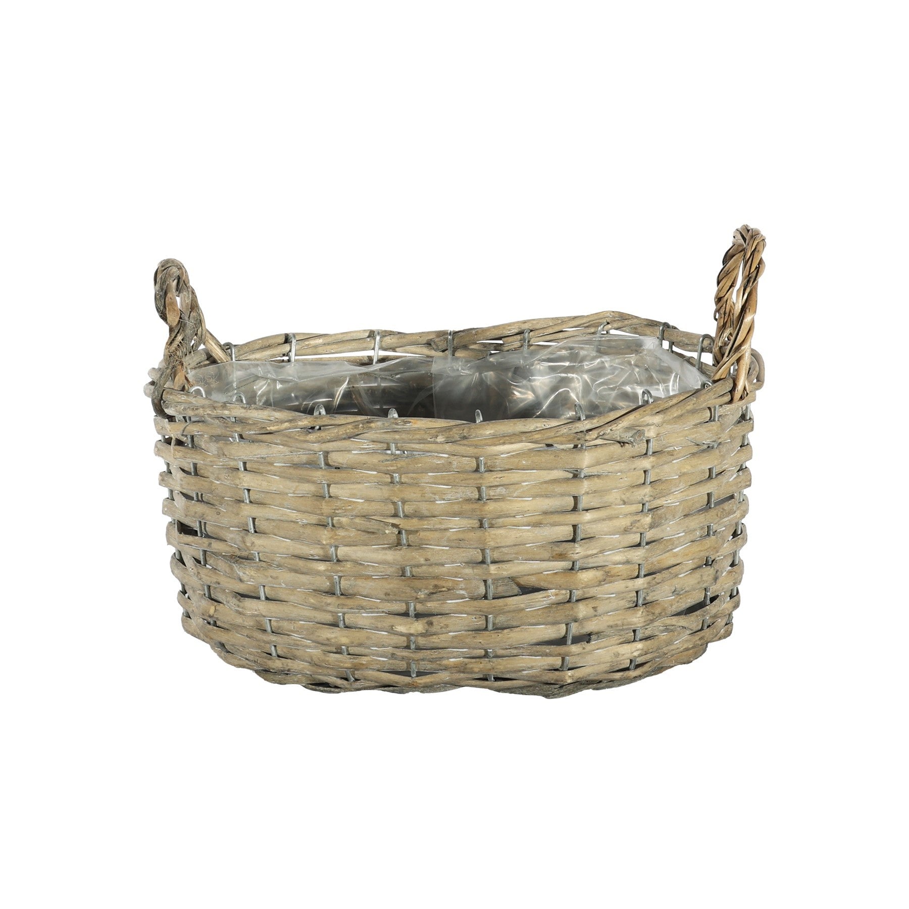 Natural Oval Split Willow Basket With Ears (12cm H)