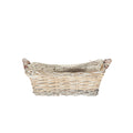 White Wash Rectangle����Woven Basket with Handles (Small)