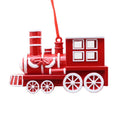 Red &amp; White Train with Garland Hanging Ornament (12cm)