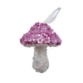 Pink/White Sequin Mushroom Hanging Decoration (9cm)