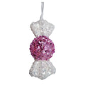 Pink/White Sequin Candy Hanging Decoration (13cm)