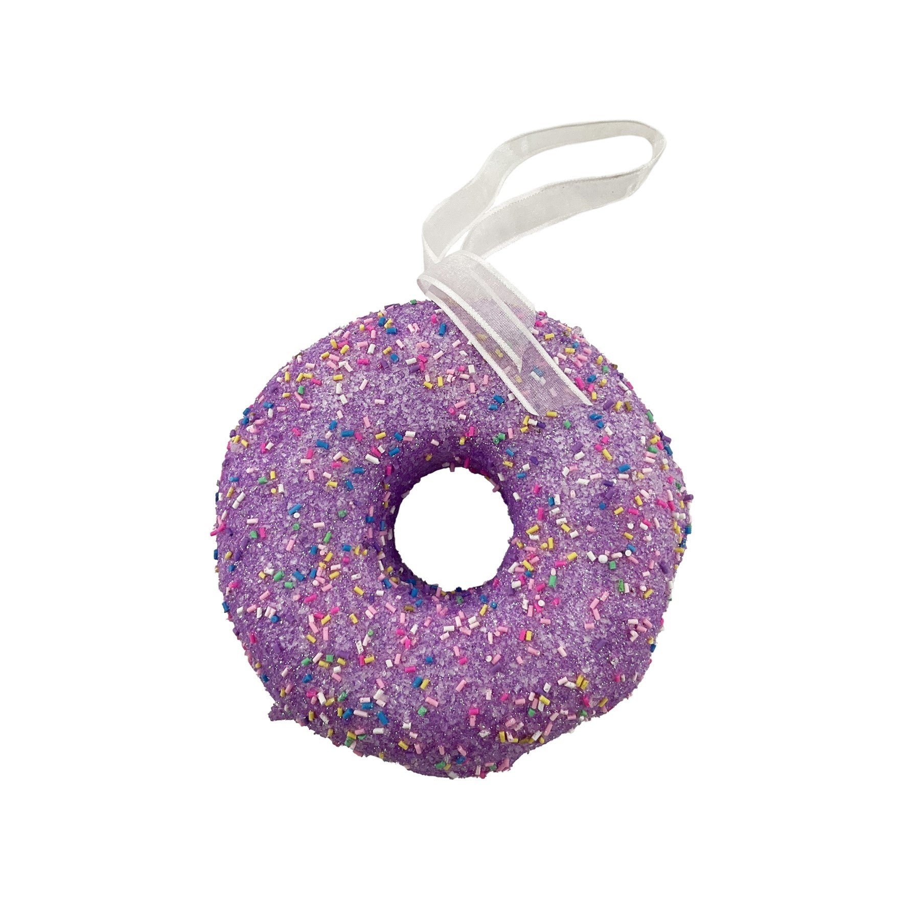 Lilac Glitter Donut Hanging Decoration (15cm)