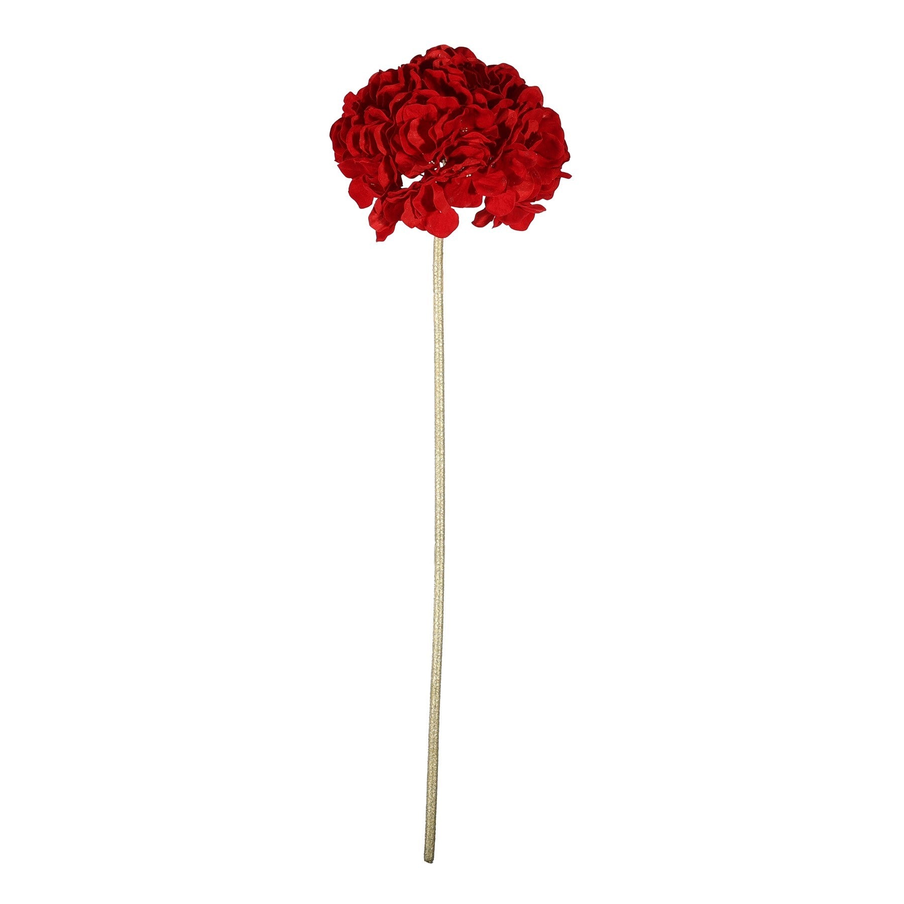 Red &amp; Gold Velvet Hydrangea Stem (75cm)