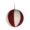 Red &amp; White Candyland Striped Bauble (25cm)